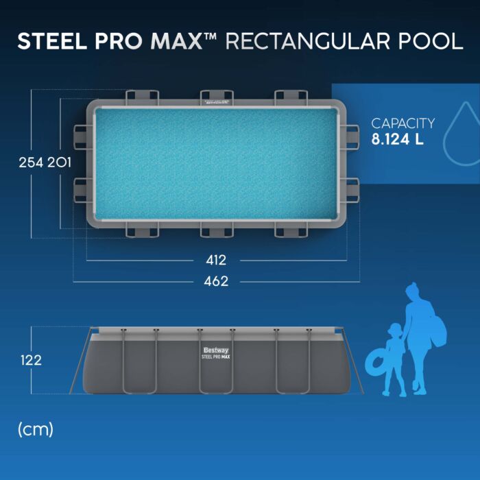 Piscina Desmontávei DEPURADORA AREIA Steel Pro MAX 4,12 m x 2,01 m x 1,22 m