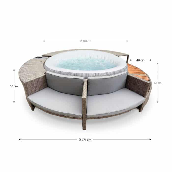 Spa exterior Fiji com revestimento 279x40x56 cm Full Surround