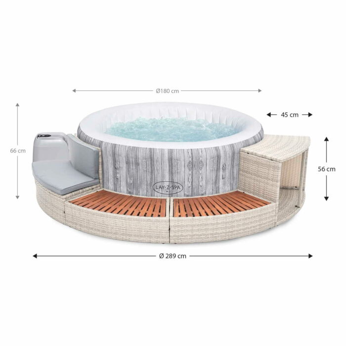 Spa exterior Fiji com cobertura 289x45x56 cm Half Surround