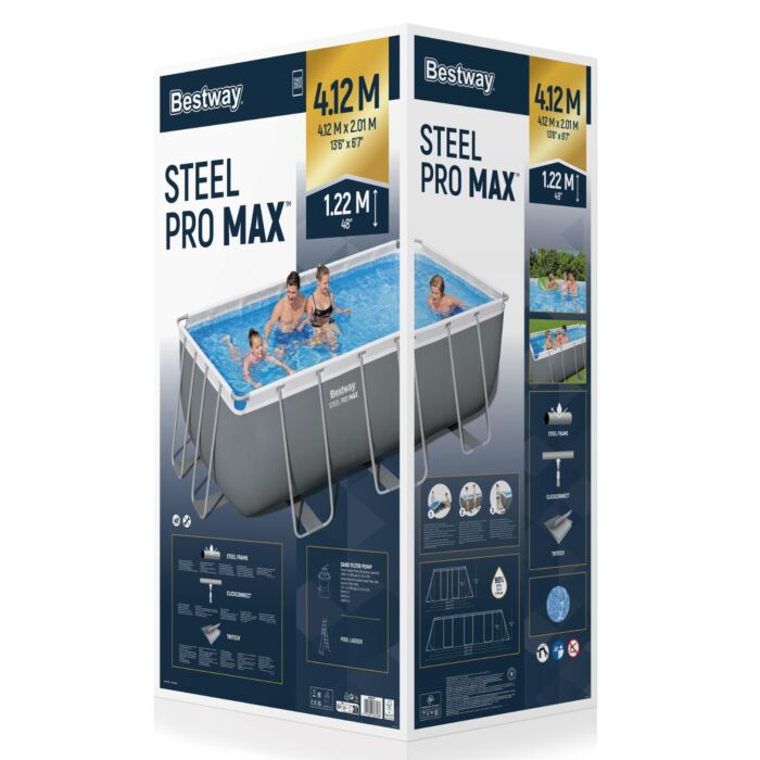 Piscina Desmontávei DEPURADORA AREIA Steel Pro MAX 4,12 m x 2,01 m x 1,22 m