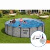 Pack Piscina Steel Pro Max pedra 549 x 122 cm com Kit de limpeza de fundo