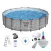 Pack Piscina Steel Pro Max pedra 549 x 122 cm com Kit de limpeza de fundo