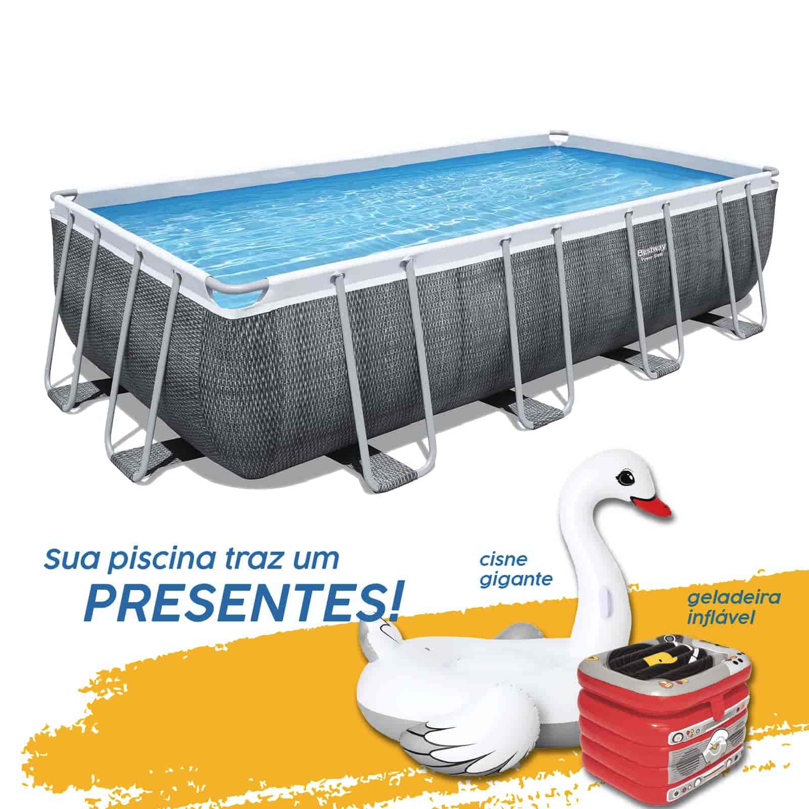 Pack piscina retangular Power Steel 5,49 × 2,74 × 1,22 m + Kit gratuito
