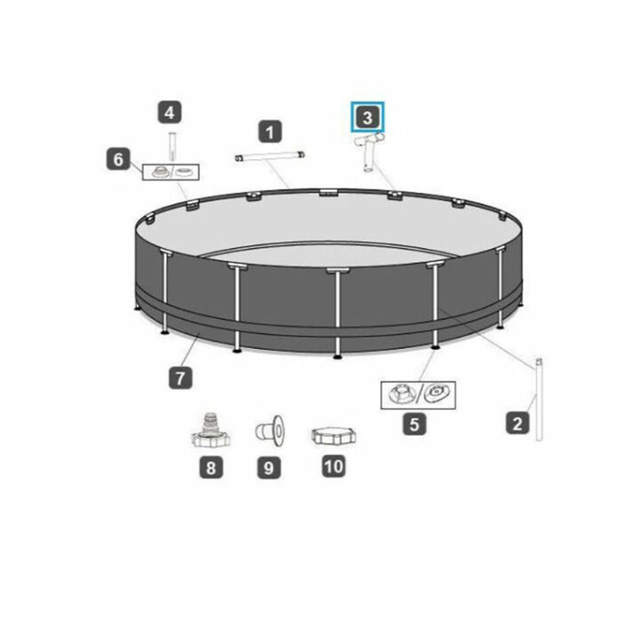 Conector em T piscina Steel Pro MAX™ Ø 366 x 100 cm