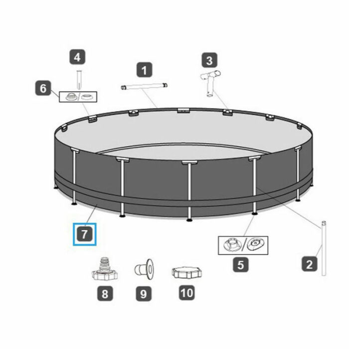 Liner cinza piscina redonda Steel Pro MAX™ 366 x 100 cm