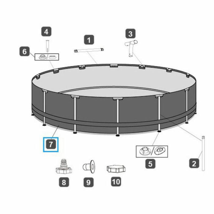 Liner cinza piscina redonda Steel Pro MAX™ 366 x 122 cm