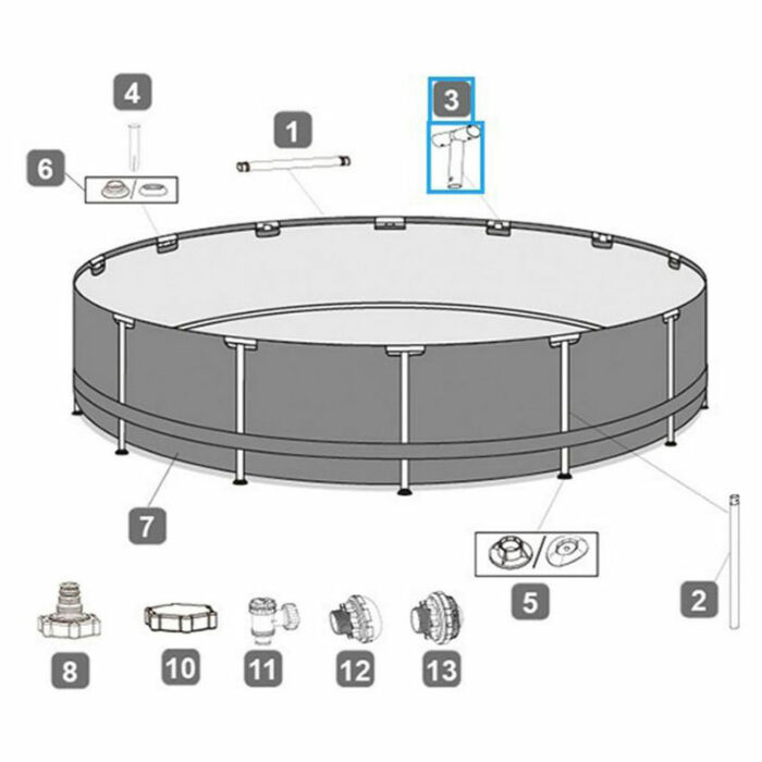 Conector em T piscina 4,88 x 1,22 m