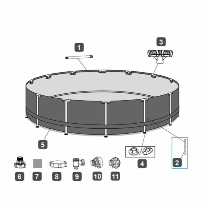Pé vertical piscina 366 x 122 cm