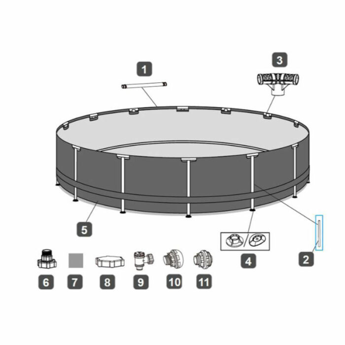 Pé vertical piscina 366 x 100 cm