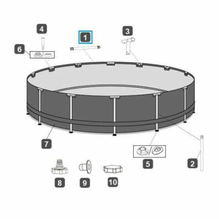 Barra superior piscina de 488 x 122 cm