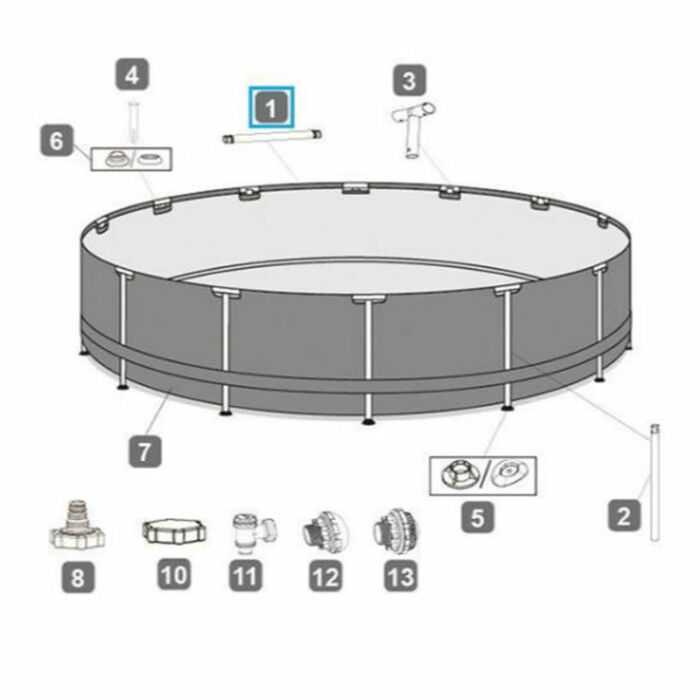 Barra superior piscina de 488 x 122 cm