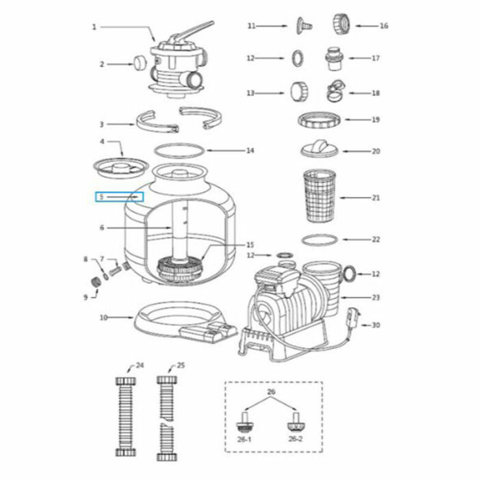 Tanque para filtro de areia de 11355L