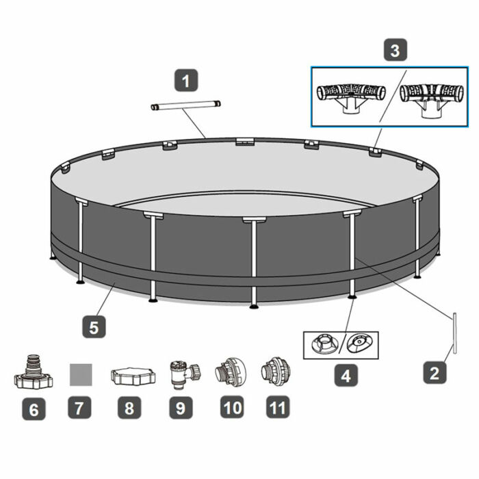 Conector em T piscina circular Steel Pro MAX™