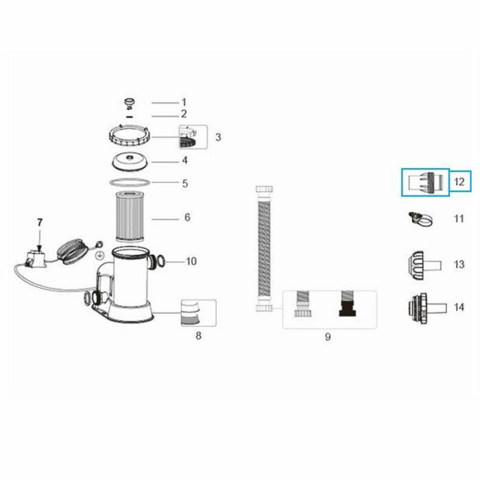 Adaptador para tubo de filtros de Ø 38 cm