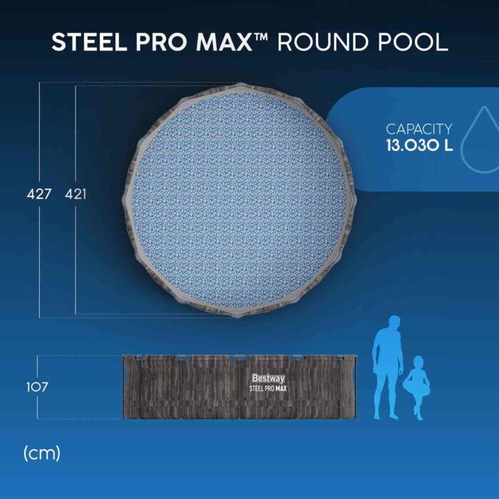 Piscina desmontável redonda Steel Pro MAX 4,27 m x 1,07 m