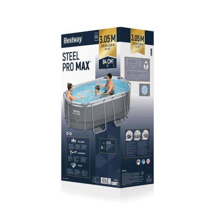 Piscina desmontável oval Steel Pro MAX 3,05 m x 2,00 m x 84 cm