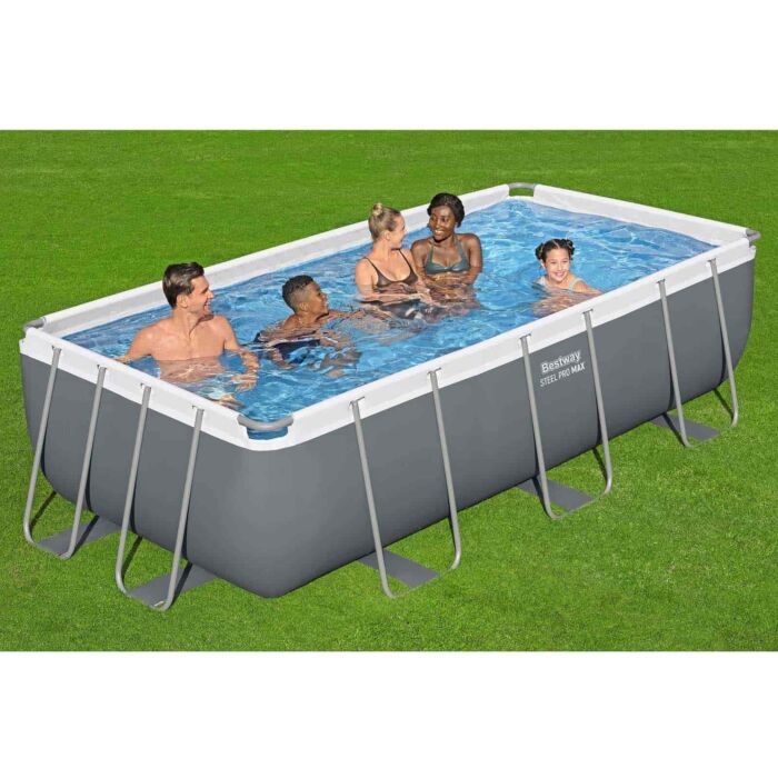Piscina desmontável retangular DEPURADORA CARTUCHO Steel Pro MAX 4,04 m x 2,01 m x 1 m