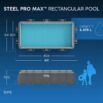 Piscina desmontável retangular DEPURADORA CARTUCHO Steel Pro MAX 4,04 m x 2,01 m x 1 m