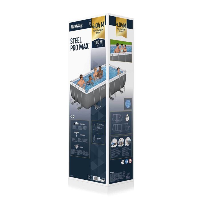 Piscina desmontável retangular DEPURADORA AREIA Steel Pro MAX 4,04 m x 2,01 m x 1 m