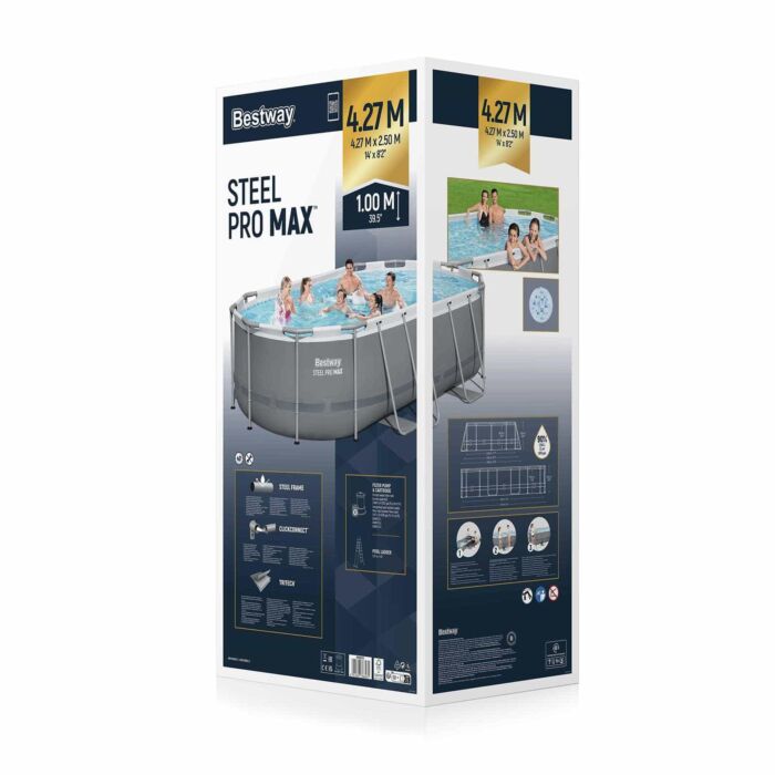 Piscina desmontável oval Steel Pro MAX 4,27 m x 2,50 m x 1 m