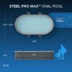 Piscina desmontável oval Steel Pro MAX 4,27 m x 2,50 m x 1 m