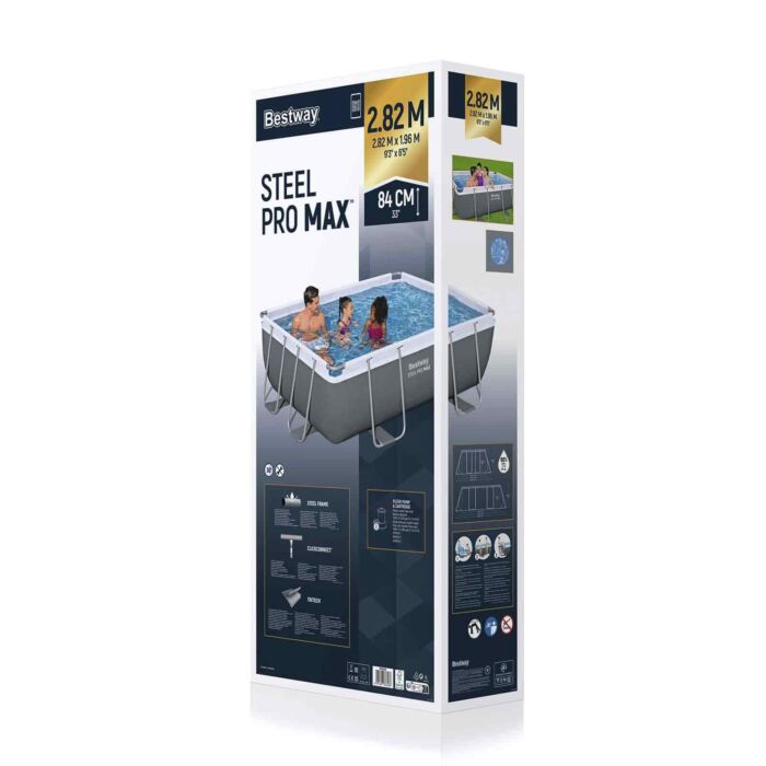 Piscina desmontável retangular Steel Pro MAX 2,82 m x 1,96 m x 84 cm