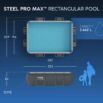 Piscina desmontável retangular Steel Pro MAX 2,82 m x 1,96 m x 84 cm