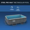 Piscina desmontável retangular Steel Pro MAX 2,82 m x 1,96 m x 84 cm