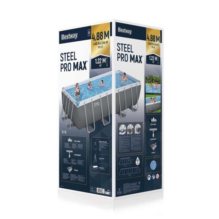 Piscina desmontável retangular DEPURADORA DE AREIA 4,88 m x 2,44 m x 1,22 m