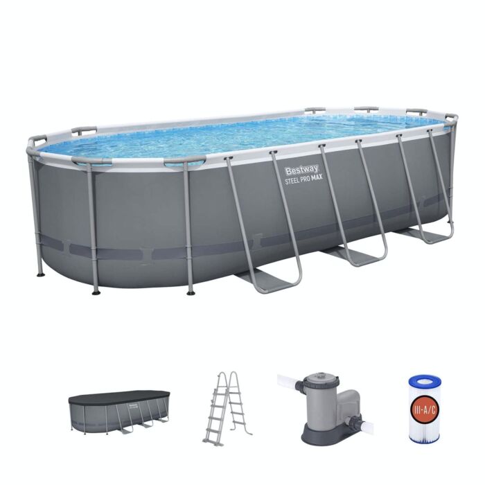 Piscina desmontável oval Steel Pro MAX Bestway 5,49 m x 2,74 m x 1,22 m