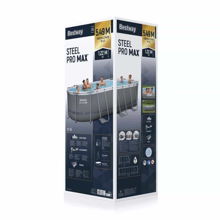 Piscina desmontável oval Steel Pro MAX Bestway 5,49 m x 2,74 m x 1,22 m