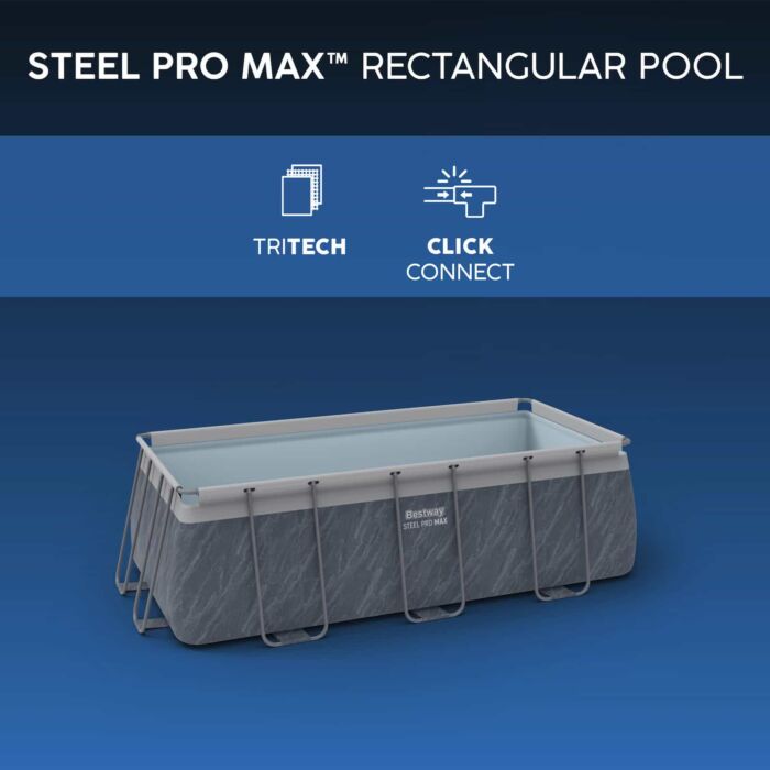 Piscina desmontável pedra com veios DEPURADORA DE CARTUCHO 4,04 m x 2,01 m x 1 m