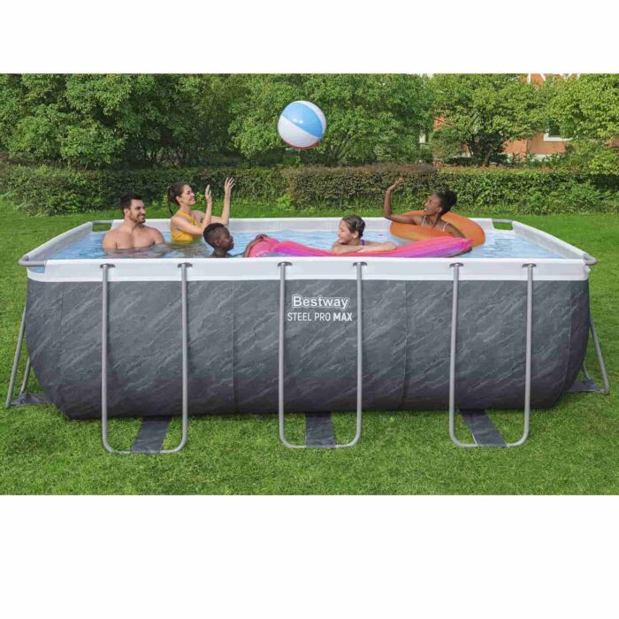 Piscina desmontável retangular DEPURADORA CARTUCHO Steel Pro MAX 4,12 m x 2,01 m x 1,22 m