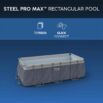 Piscina desmontável retangular DEPURADORA CARTUCHO Steel Pro MAX 4,12 m x 2,01 m x 1,22 m