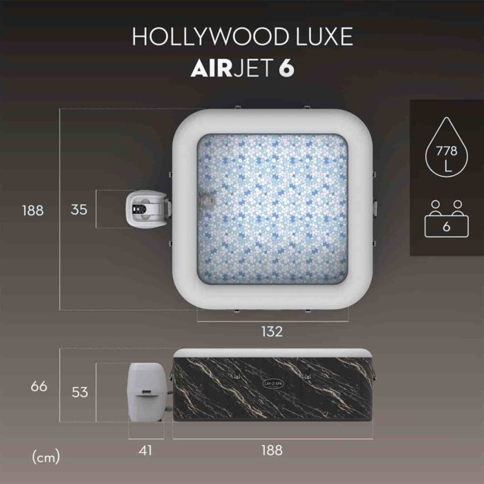 Spa insuflável 4-6 pessoas Lay-Z-Spa Hollywood Luxe