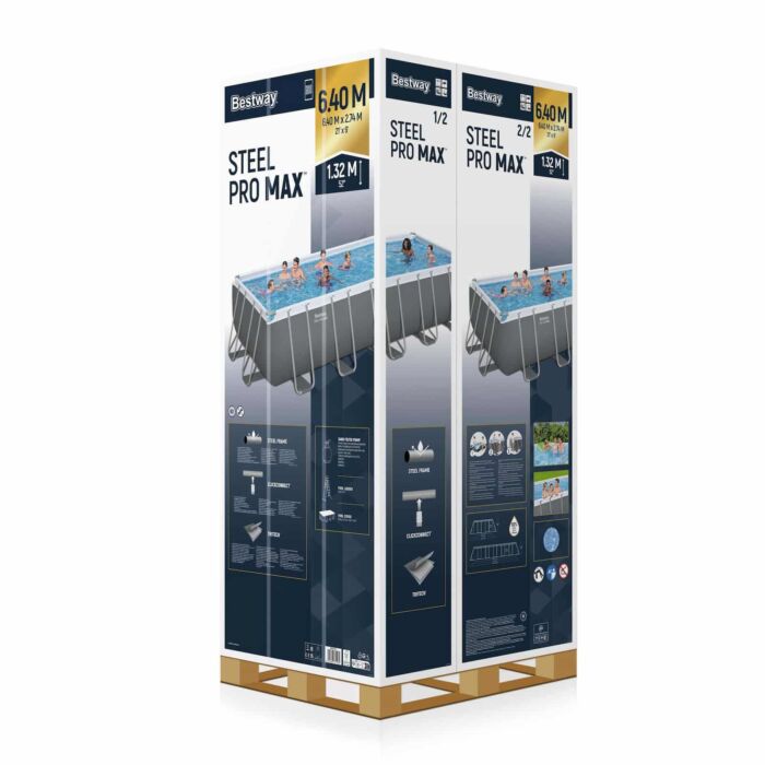 Piscina desmontável retangular Steel Pro MAX 6,40 m x 2,74 m x 1,32 m