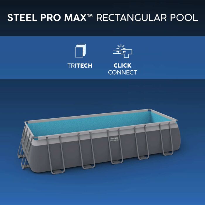 Piscina desmontável retangular Steel Pro MAX 6,40 m x 2,74 m x 1,32 m