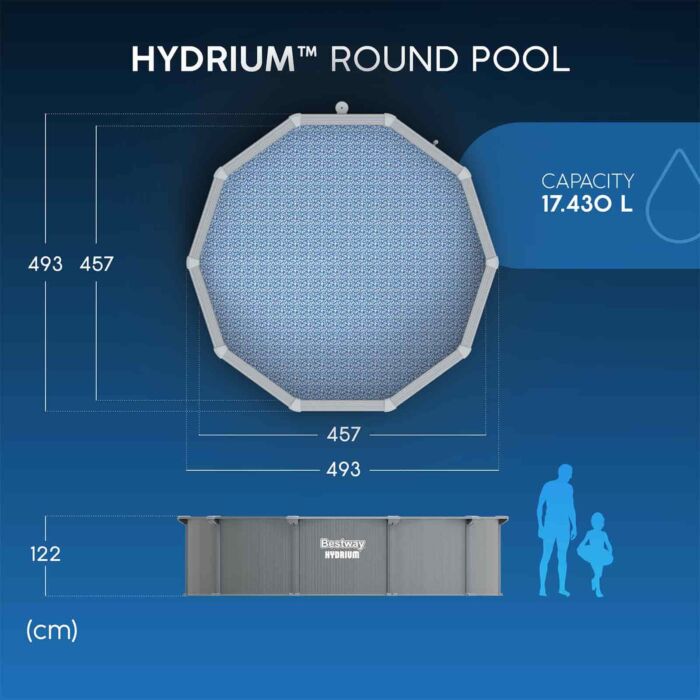 Piscina desmontável redonda de aço Hydrium™ 4,57 m x 1,22 m