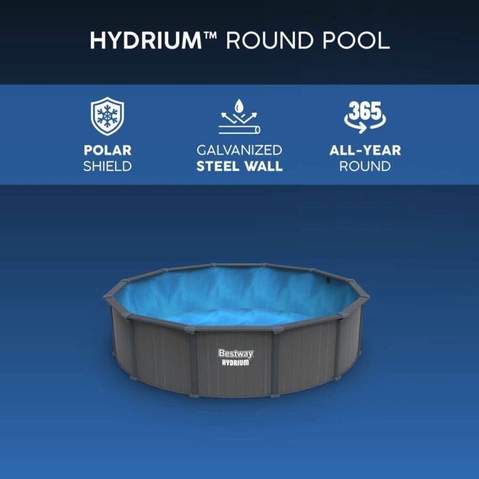 Piscina desmontável redonda de aço Hydrium 4,88 m x 1,32 m