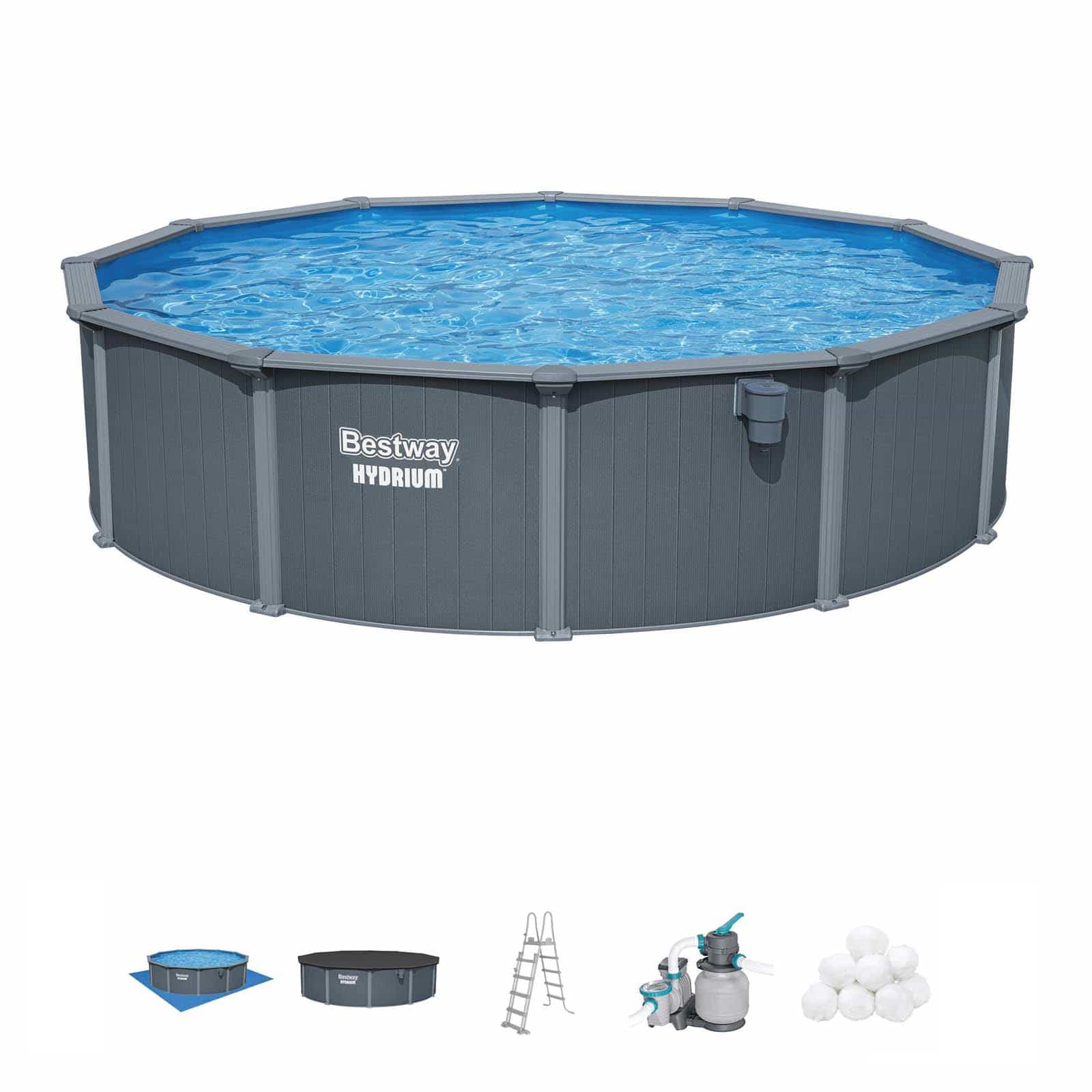 Piscina desmontável redonda de aço Hydrium 5,49 m x 1,32 m