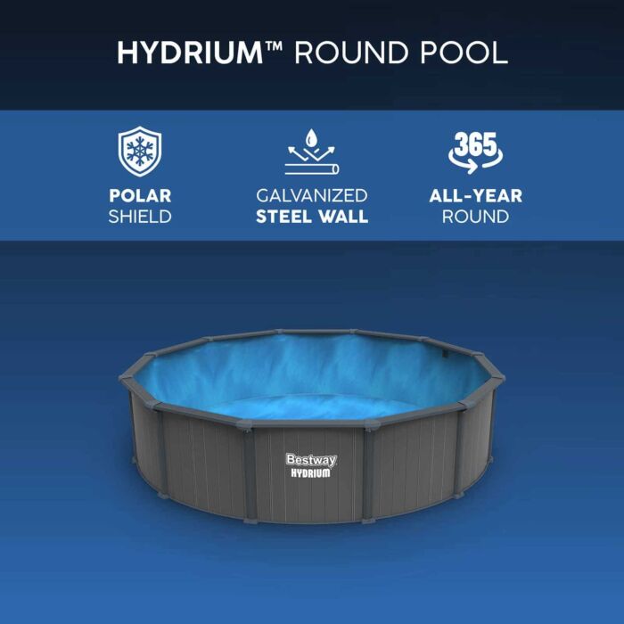 Piscina desmontável redonda de aço Hydrium 5,49 m x 1,32 m