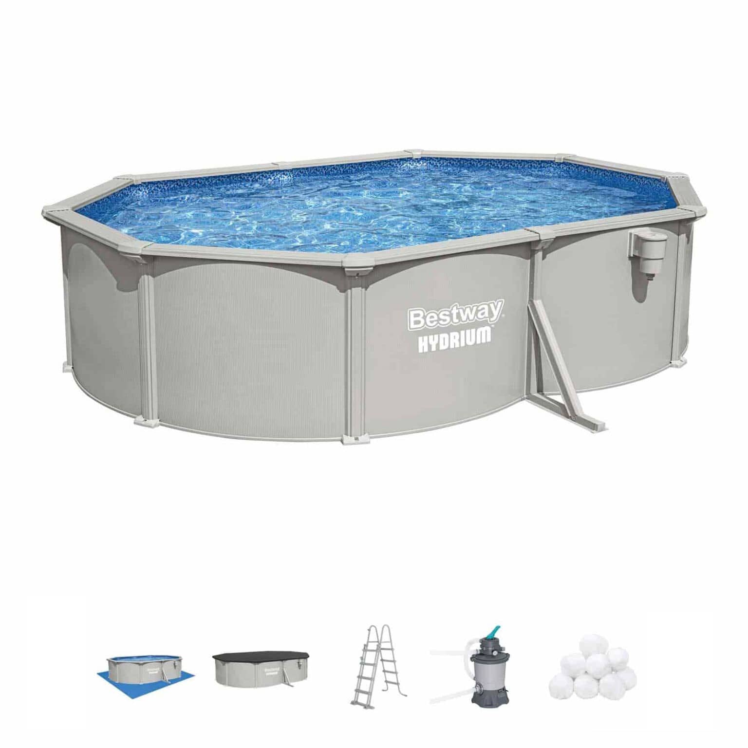 Piscina desmontável oval de aço Hydrium Bestway 5,00 m x 3,66 m x 1,22 m