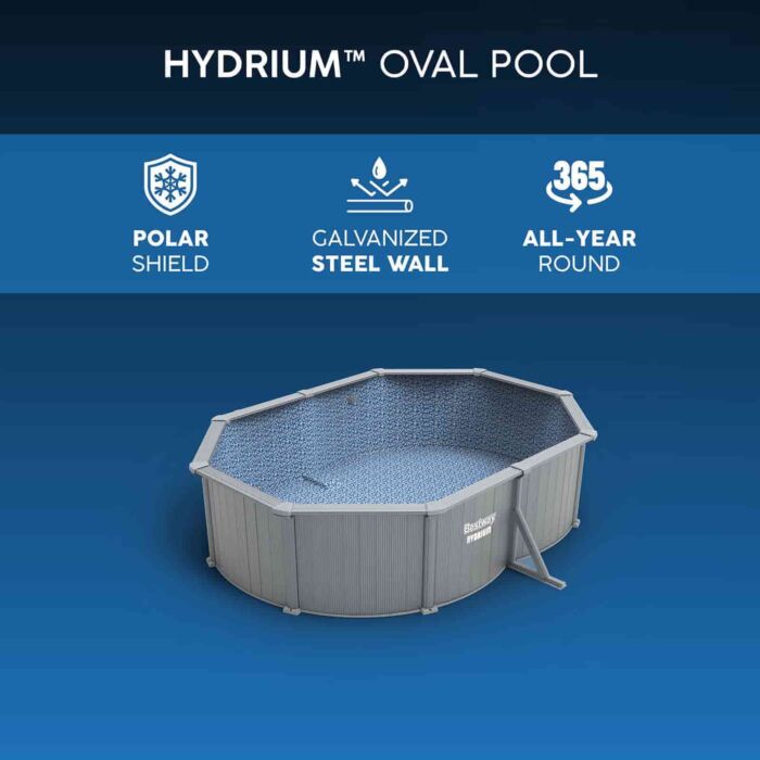 Piscina desmontável oval de aço Hydrium Bestway 5,00 m x 3,66 m x 1,22 m