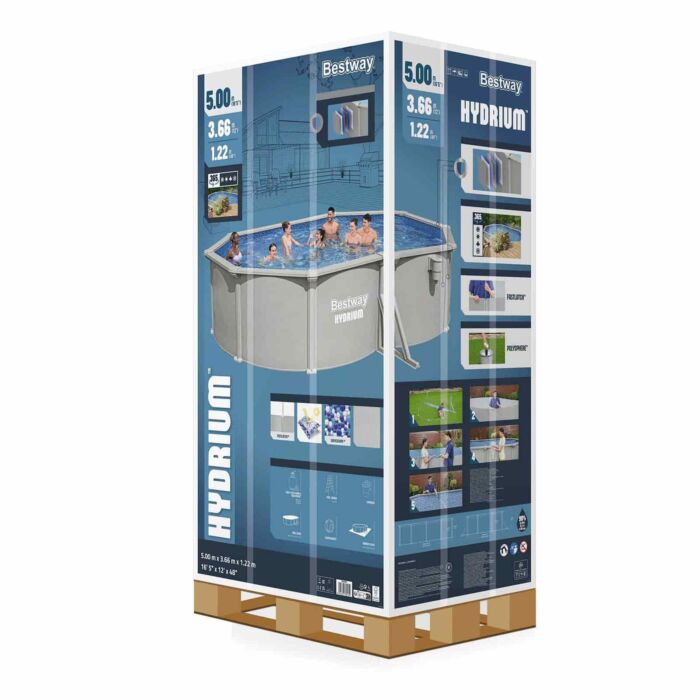 Piscina desmontável oval de aço Hydrium Bestway 5,00 m x 3,66 m x 1,22 m