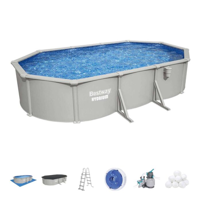 Piscina desmontável oval de aço Hydrium 6,10 m x 3,66 m x 1,22 m