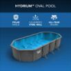 Piscina desmontável oval de aço Hydrium 7,32 m x 3,66 m x 1,32 m