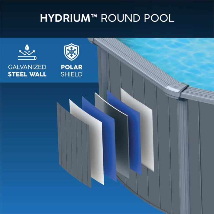 Piscina desmontável oval de aço Hydrium 7,32 m x 3,66 m x 1,32 m