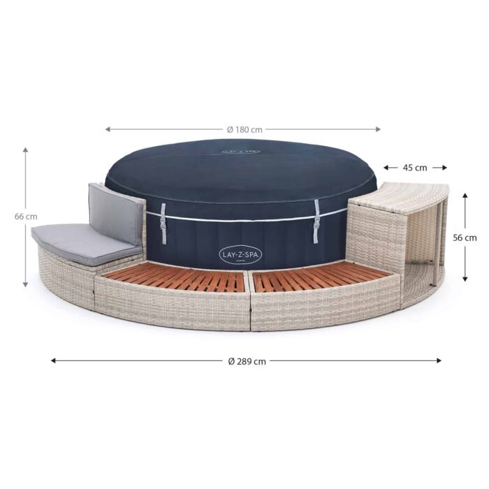 Pack Spa insuflável 2-4 pess. Lay-Z-Spa Miami HALF SURROUND 180
