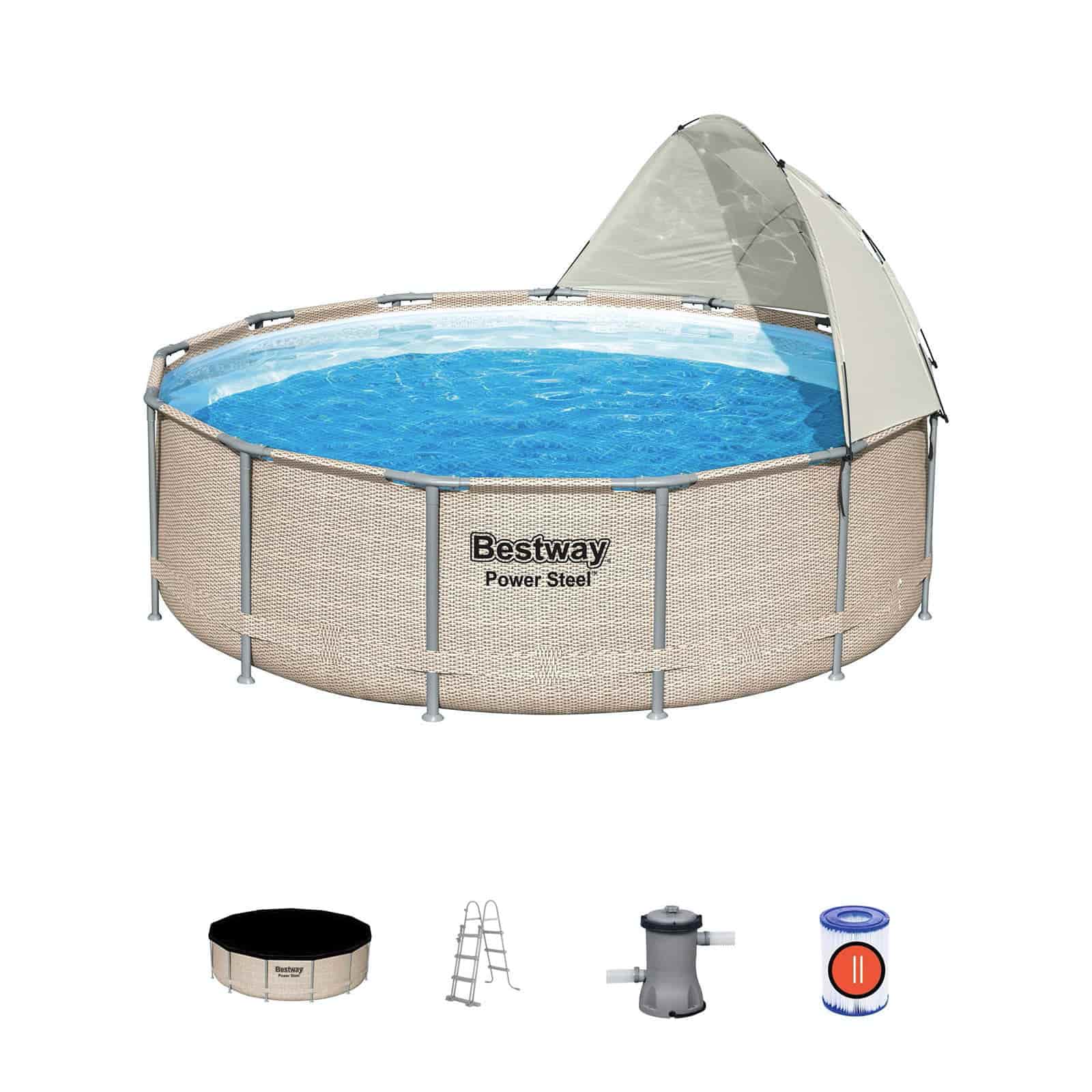 Piscina desmontável Power Steel™ com Toldo 3,96 m x 1,07 m